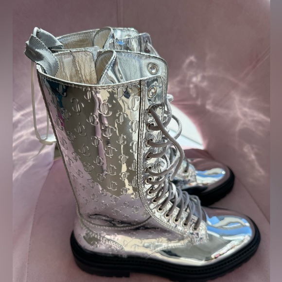 Jimmy Choo Patent Leather Ankle Boots in Silver - Picture 7 of 12